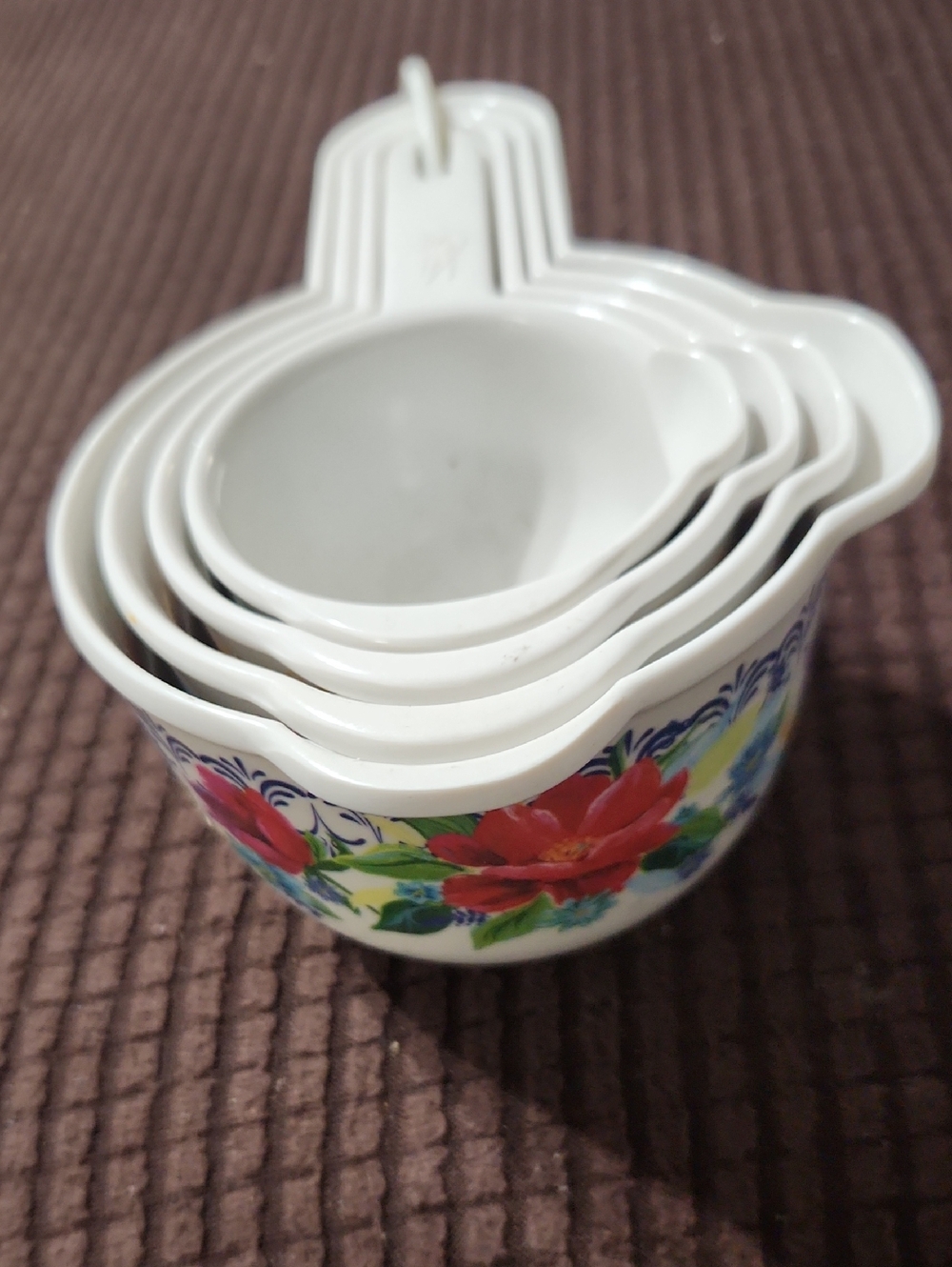 Pioneer Woman White Floral Ceramic Measuring Cups - Set of 4